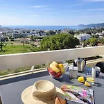 Sea View Riviera, 3 Pieces Vue Panoramique, 2 Chambres, 4p, Pk, Ac أنتيب